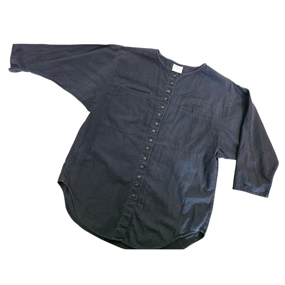 VTG 100% Cotton Byer Shirt Sz S Made in USA Minimalist Dark Neutral Simple Clean